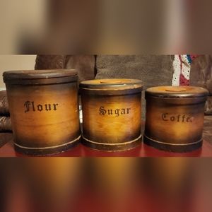 Vintage Ucagco set of 3 Wooden Nesting Containers